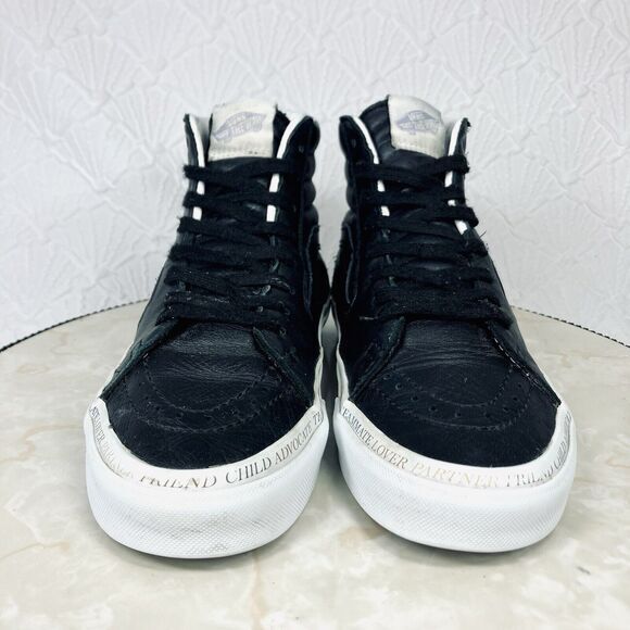Vans Sk8 Hi Divine Platform Sneakers Women 6.5 Black Leather Streetwear Y2k Shoe - Picture 3 of 12